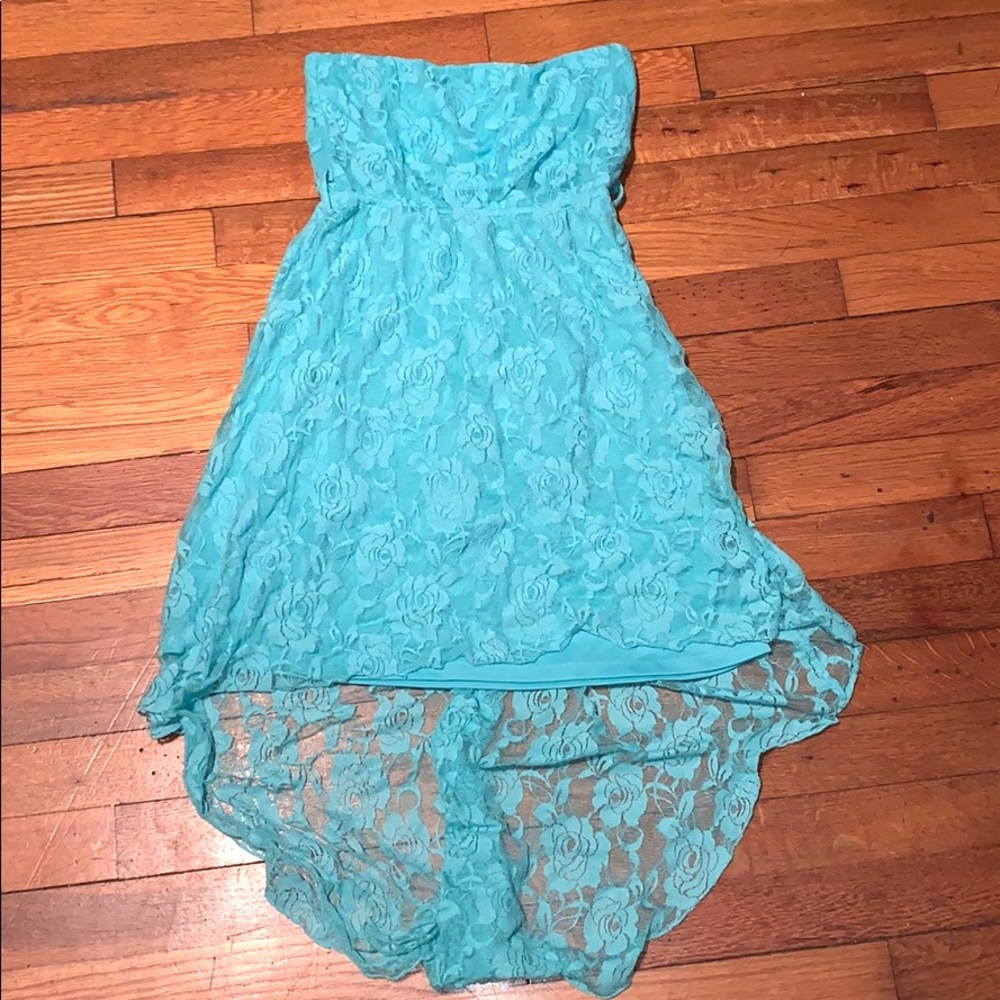 Cute strapless rose lace dress